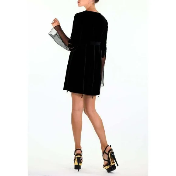 F/W 2001/02 Iconic Tom Ford for Gucci Vintage black velvet baby doll dress - Picture 5 of 8